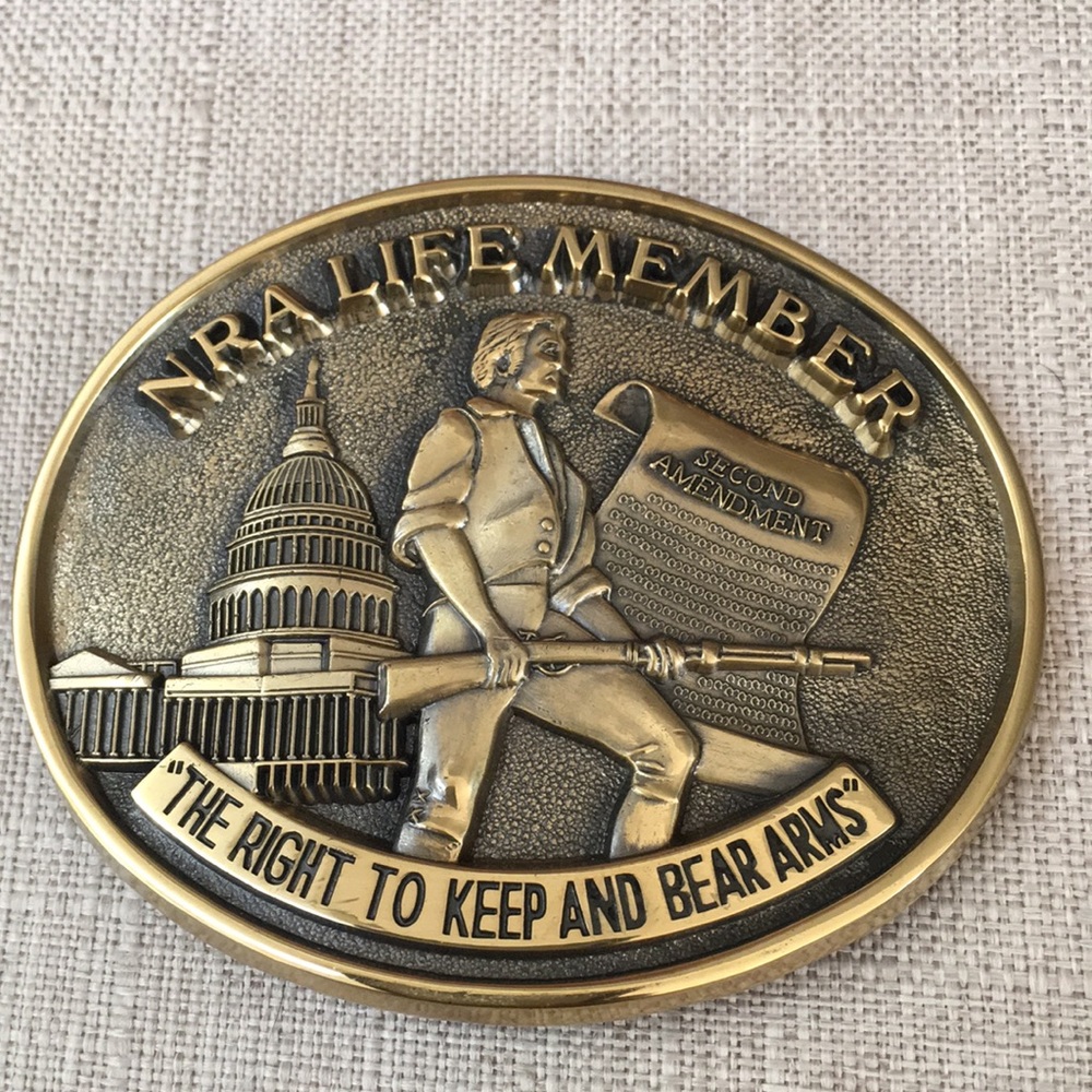 NRA life member belt buckle